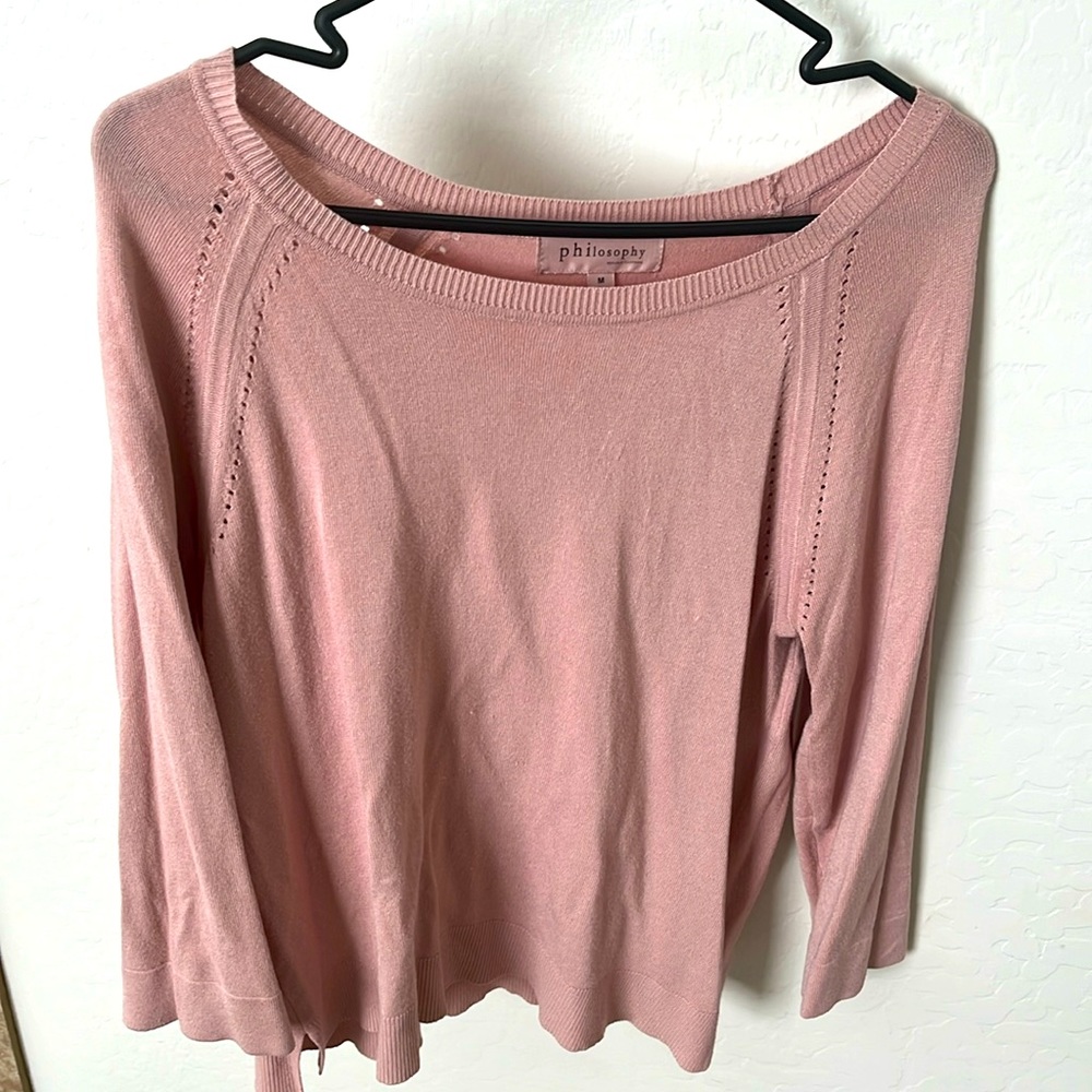 Blush colored, philosophy light sweater in perfect condition.